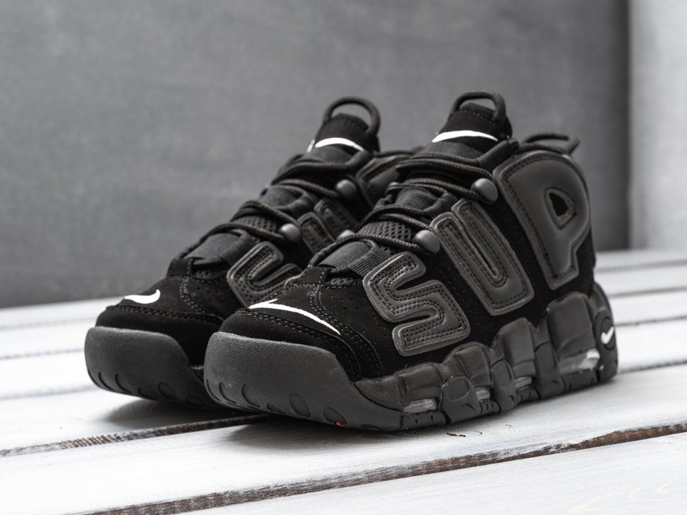 Nike air uptempo black supreme sale