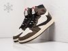 Зимние Кроссовки Nike Air Jordan 1 Mid x Travis Scott коричневые мужские 9693-01