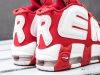 Кроссовки Nike Air More Uptempo x Supreme красные женские 2174-01