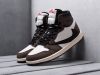 Кроссовки Nike Air Jordan 1 Mid x Travis Scott коричневые женские 6407-01